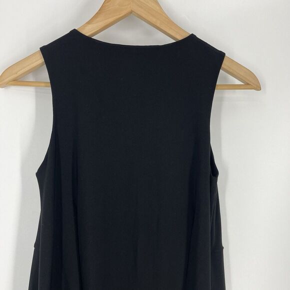 Sympli Tank Top Size 10 Womens Black Sleeveless Ruffle Tier V Neck Lagenlook - Picture 6 of 8